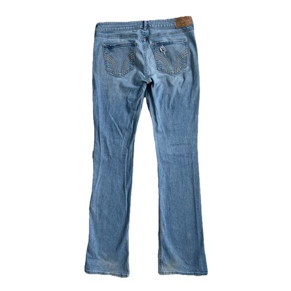 Vintage Y2K Hollister Women’s Blue Denim Distressed Flare Jeans Low Rise 31x32 - Picture 5 of 6